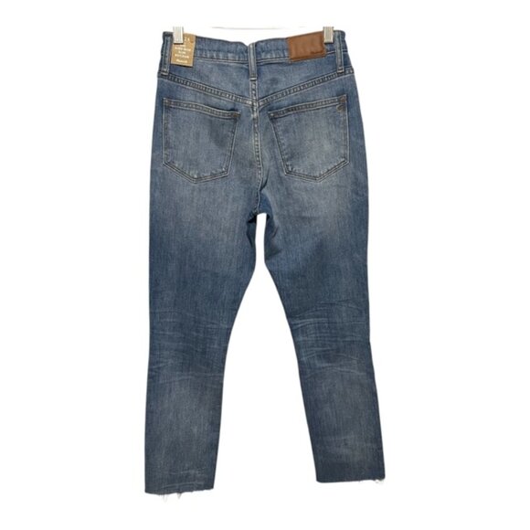 Madewell Size 24 The High Rise Slim Distressed Raw Hem Boyfriend Jeans N… - Picture 3 of 10